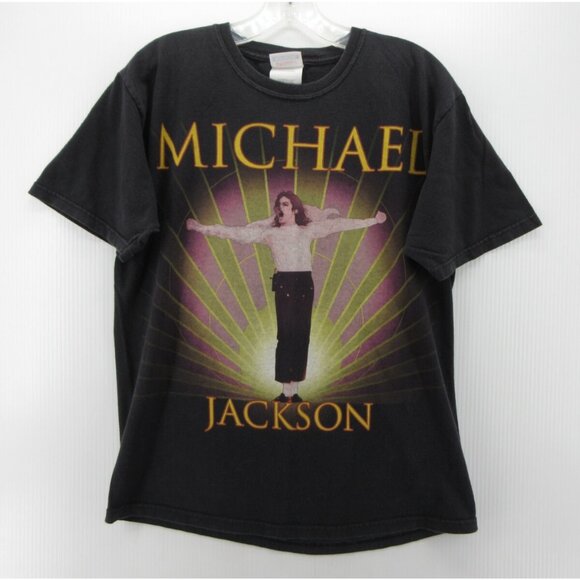 VINTAGE Michael Jackson Shirt Medium Graphic King Of Pop Hanes T Tee - Picture 1 of 10